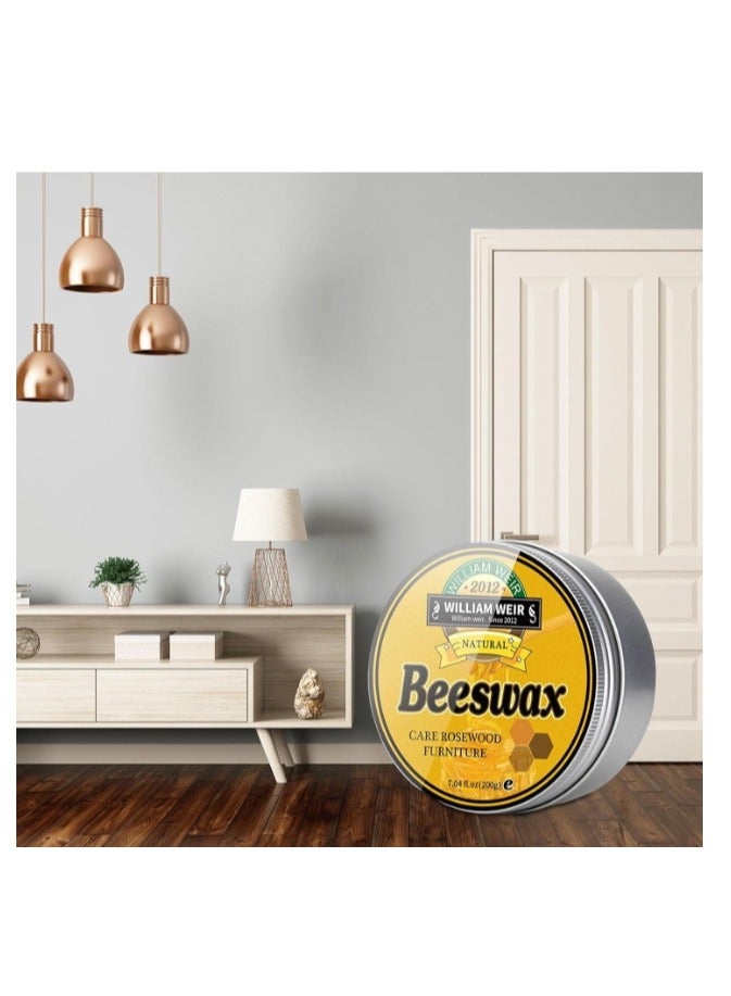 WILLIAM WEIR Natural Beeswax- Furniture Polish Wood Seasoning Beeswax for Wood Polish and Conditioner Multipurpose Waterproof and Repair Wood Wax Wood Cleaner and Polish Furniture Wax 200g - Image 2