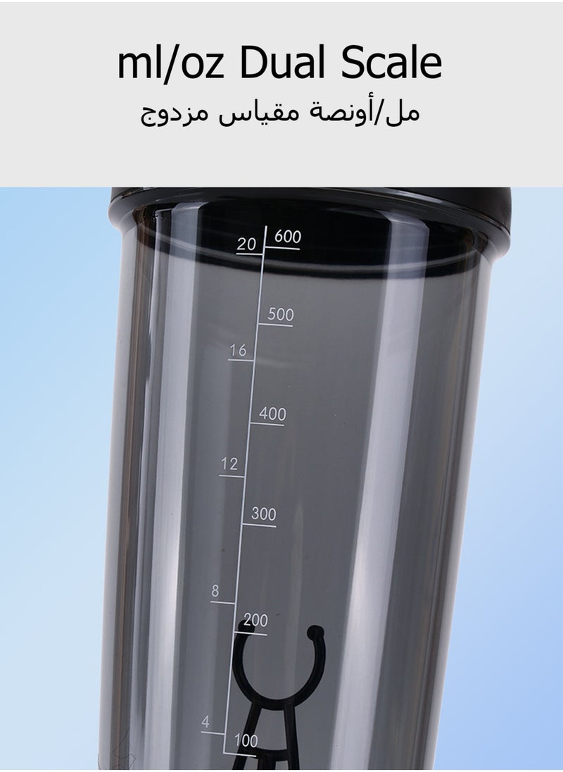Jourvent - Electric Shaker Bottle, Rechargeable Automatic Mixing Cup for Smooth Protein Shakes, Portable Protein Powder Shake Cup, Black - Image 1
