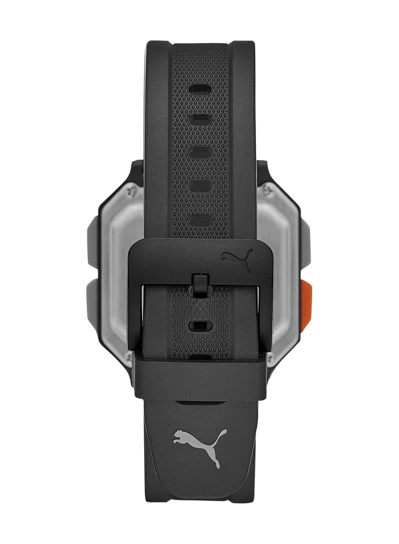 PUMA Men's Digital Quartz Watch With Black PU Leather Strap - 5 ATM - PU P5020