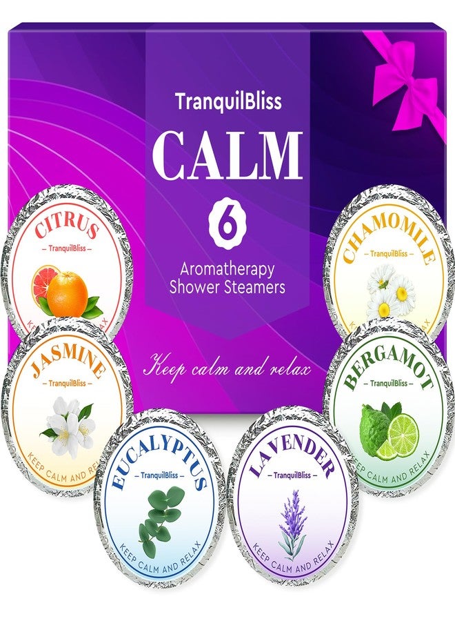 TranquilBliss Shower Steamers, 6 Pack Shower Tablets with Natural Fragrance, Self Care & Relaxation, Mother's Day, Individually Packaged, Valentine's Day Shower Steamers for Women - Image 1