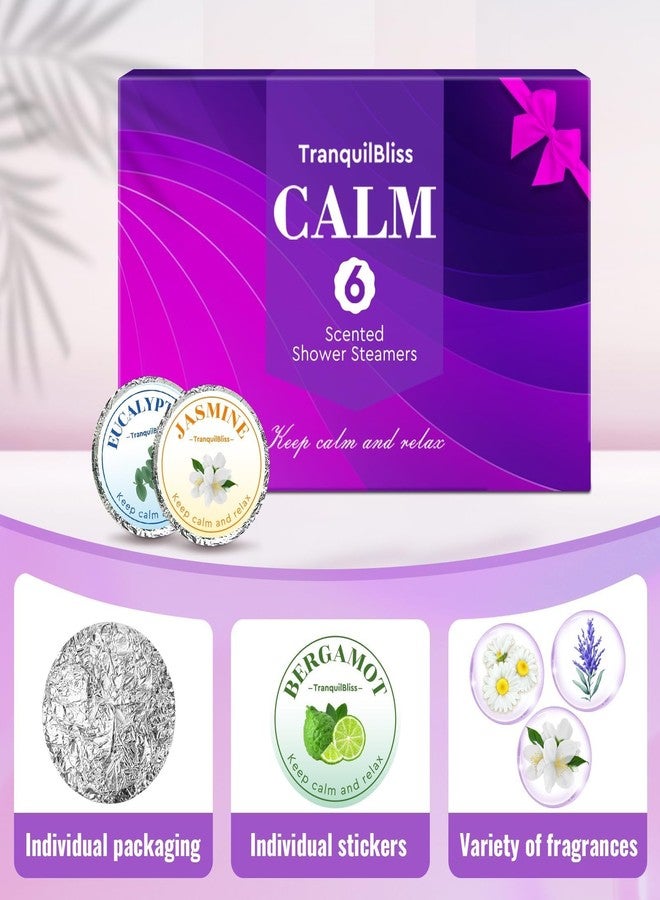 TranquilBliss Shower Steamers, 6 Pack Shower Tablets with Natural Fragrance, Self Care & Relaxation, Mother's Day, Individually Packaged, Valentine's Day Shower Steamers for Women - Image 2