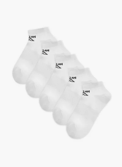شو اكسبرس Women's Logo Print Ankle Length Socks - Set of 5