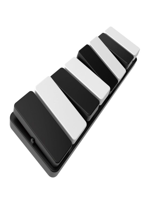 OAKTECH لعبة OAKTECH Fidget Slider Haptic Clicker المعدنية الحسية للبالغين، لعبة مكتبية مغناطيسية لتخفيف التوتر والتوحد واضطراب فرط الحركة ونقص الانتباه والقلق، مفاتيح بيانو، أسود وأبيض - Image 1
