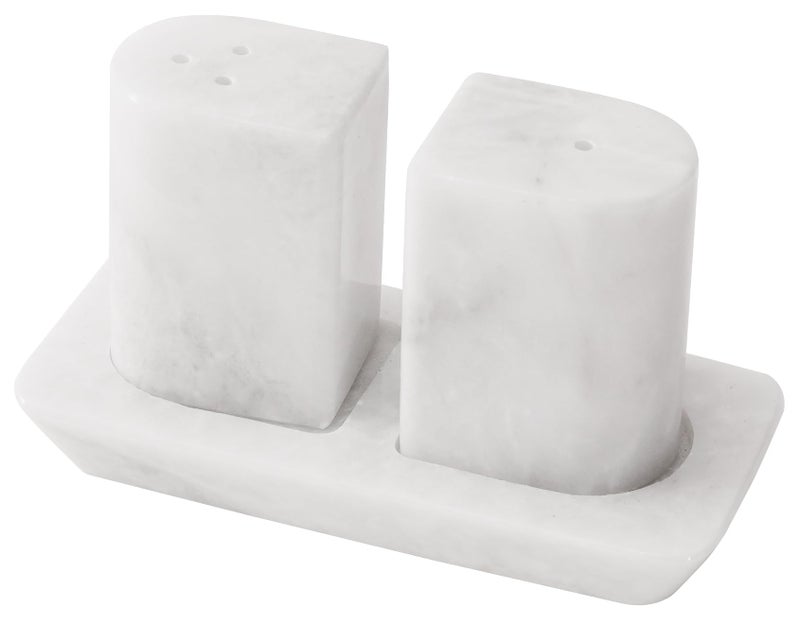Radicaln Marble Salt and Pepper Shakers 25 White Handcrafted Stone Saleros Spice Set for Kitchen Counter Pink Salt Holder Farmhouse Kitchen Table Decor Elegant Home Essentials - Image 2