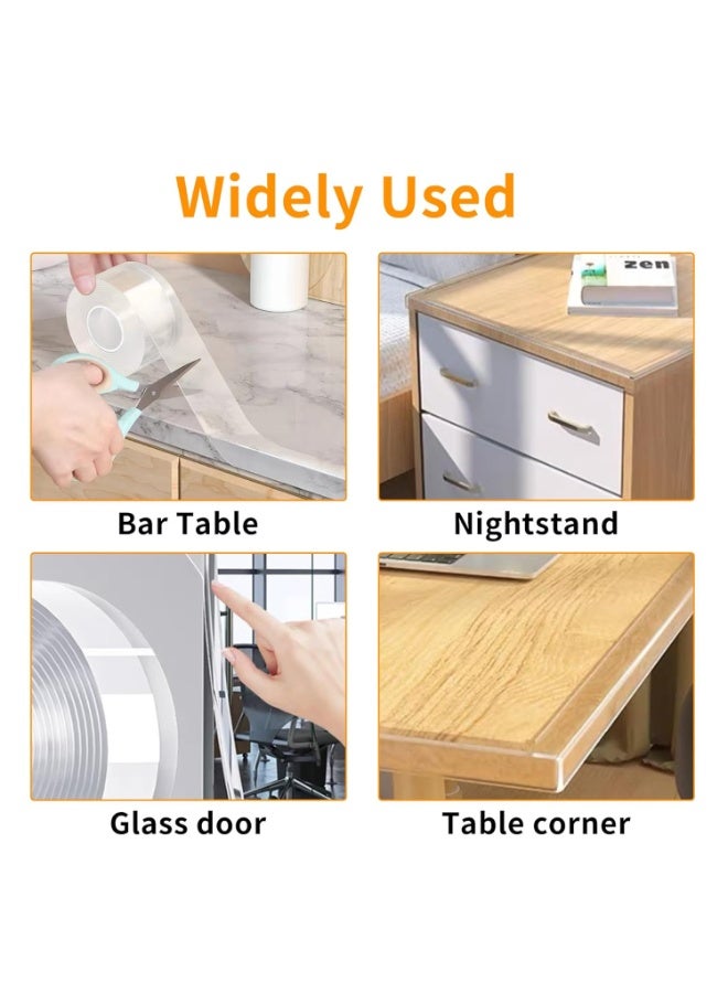 3cm x 5m,Clear Edge Protector Strip Sharp Edge Wrap Cover Tape,Self Adhesive Protective Bumper Guards for Cabinet Door Desk Glass Table Bed Furniture, Kitchen Countertop, Waterproof - Image 4