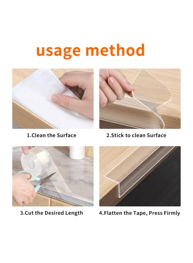 3cm x 5m,Clear Edge Protector Strip Sharp Edge Wrap Cover Tape,Self Adhesive Protective Bumper Guards for Cabinet Door Desk Glass Table Bed Furniture, Kitchen Countertop, Waterproof - Image 3