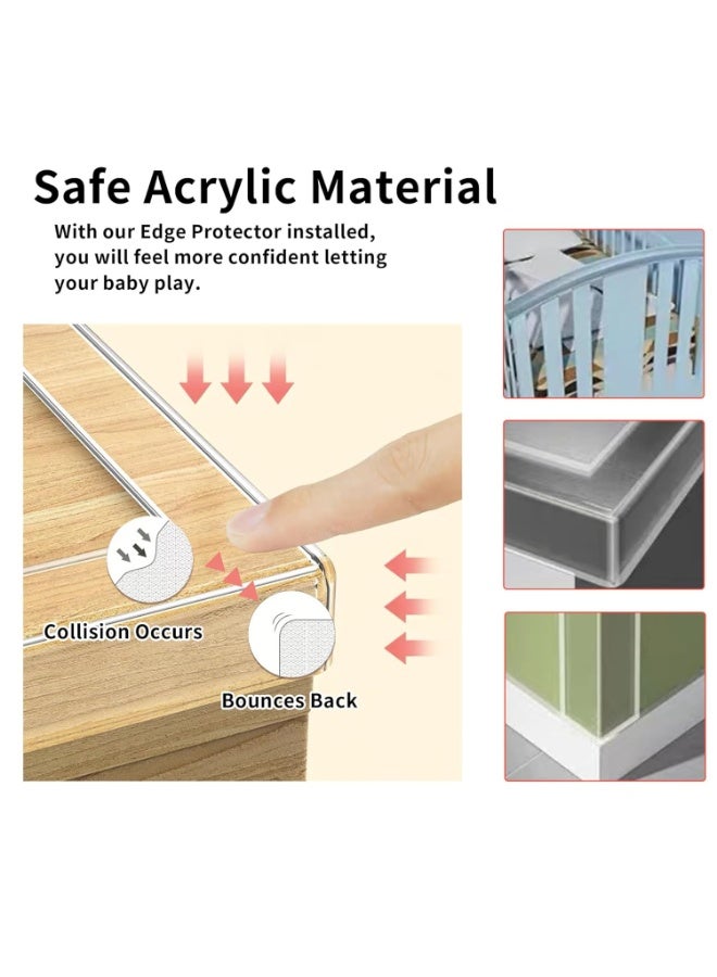 3cm x 5m,Clear Edge Protector Strip Sharp Edge Wrap Cover Tape,Self Adhesive Protective Bumper Guards for Cabinet Door Desk Glass Table Bed Furniture, Kitchen Countertop, Waterproof - Image 2