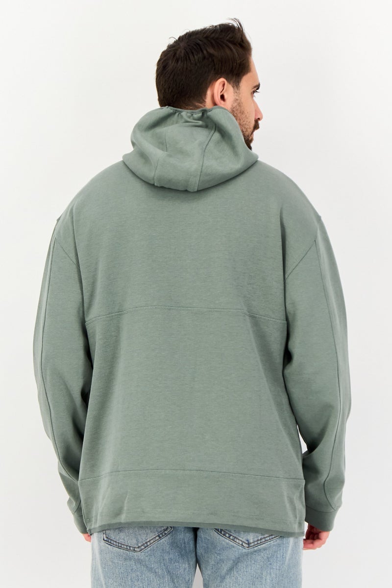 Celio Men Solid Long Sleeve Hoodie, Sage Green - Image 3