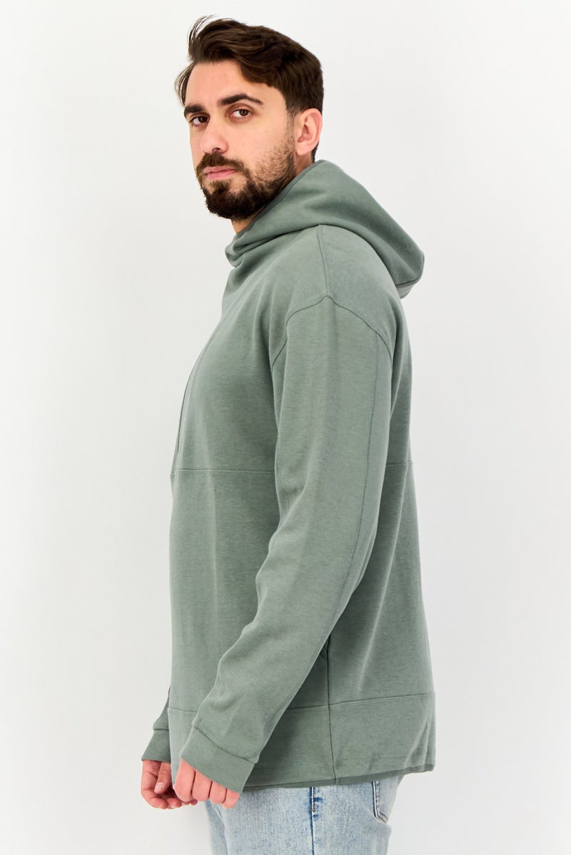 Celio Men Solid Long Sleeve Hoodie, Sage Green - Image 2