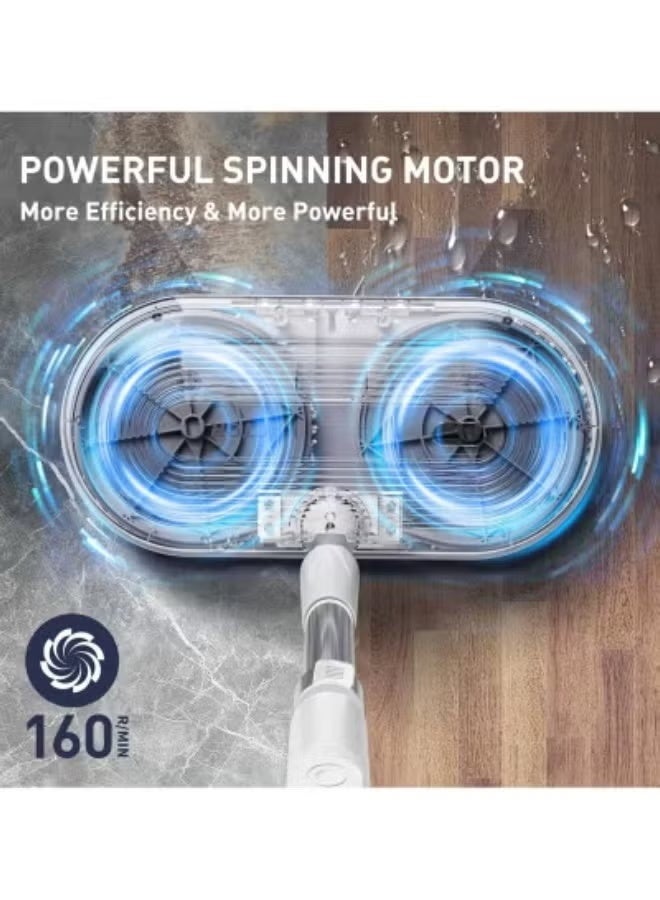 Denx Cordless Electric Spin Mop with Water Spray & LED Lights | 290ml Tank, 50-Min Runtime | Self-Propelled Multi-Surface Floor Cleaner with Adjustable Handle & Rechargeable Battery - Image 4
