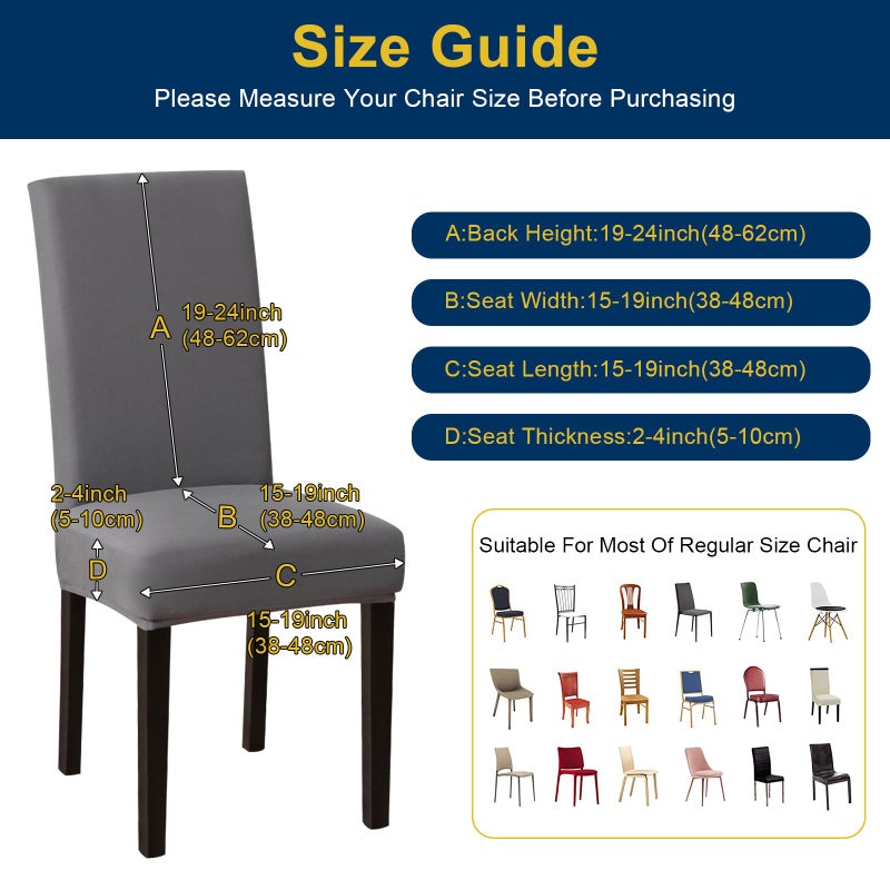 Fafua Chair Covers  Dining Room Chair Covers  Stretch Kitchen Chair Covers/Dining Room Chair Covers Set of 8  Removable Washable Dining Chair Slipcovers for Home  Hotel  Banquet - Image 4