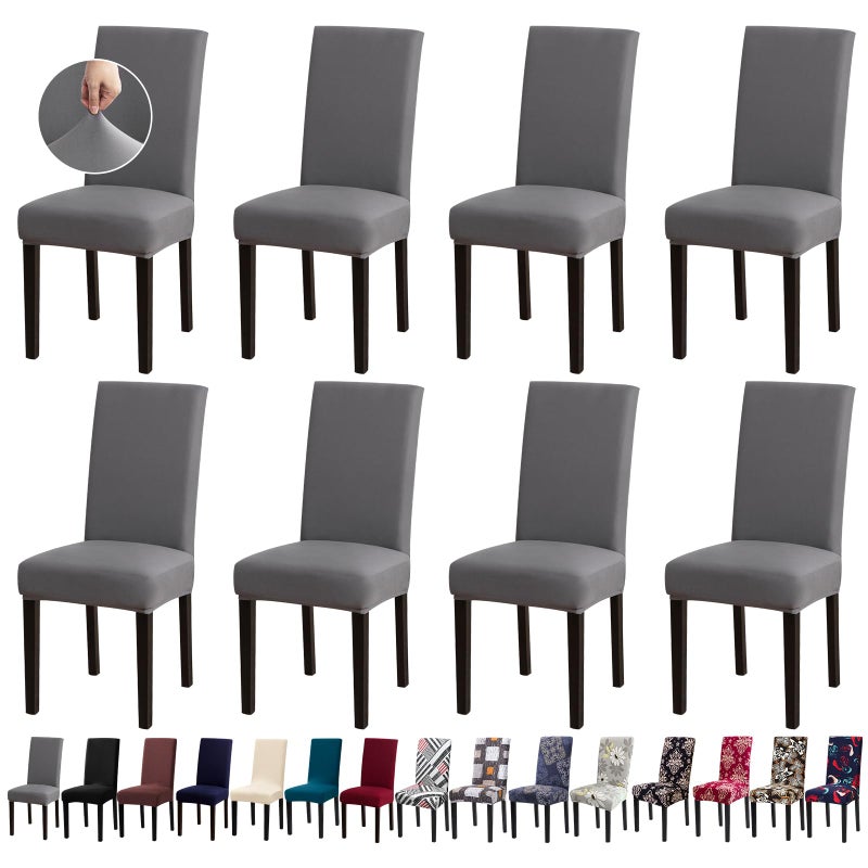 Fafua Chair Covers  Dining Room Chair Covers  Stretch Kitchen Chair Covers/Dining Room Chair Covers Set of 8  Removable Washable Dining Chair Slipcovers for Home  Hotel  Banquet - Image 1