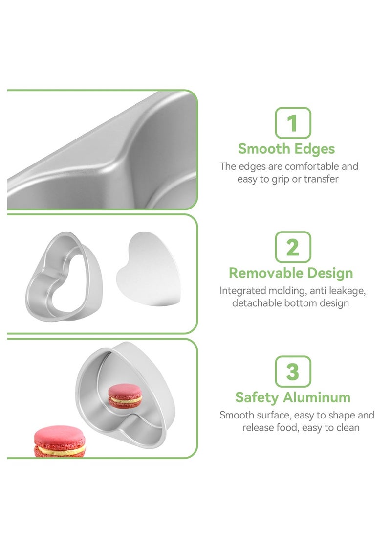 KASTWAVE Heart Shaped Cake Pan, 8 Inch Aluminium Cake Baking Pans, Muffin Cheesecake Mold Bakeware with Removable Bottom, Nonstick Heart Shaped Molds for Kitchen Birthday Wedding - Image 4