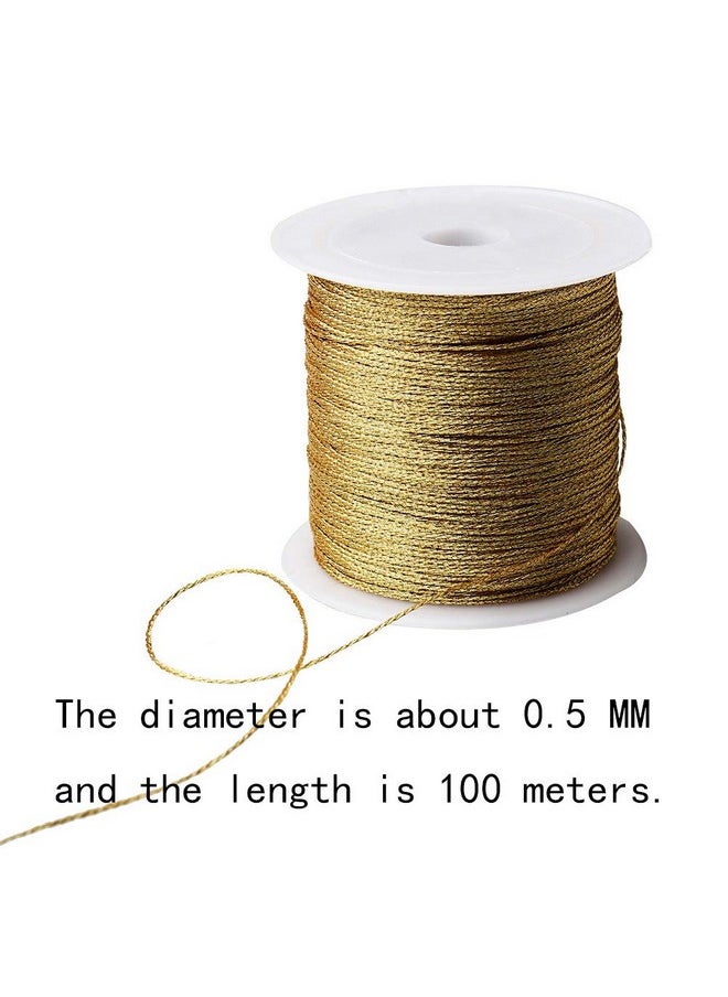 218 Yards/656 Feet Metallic Cord Gold Twine, 2 Spool Gold Thread String For Bracelet Making Jewelry Making Thread Gold Craft String Tinsel String Craft Making Cord(0.5Mm) - pzsku/Z6CB67F0D58038AE8B83EZ/45/_/1733730301/f7affbb2-48fb-4dd1-867b-6023947f53ce