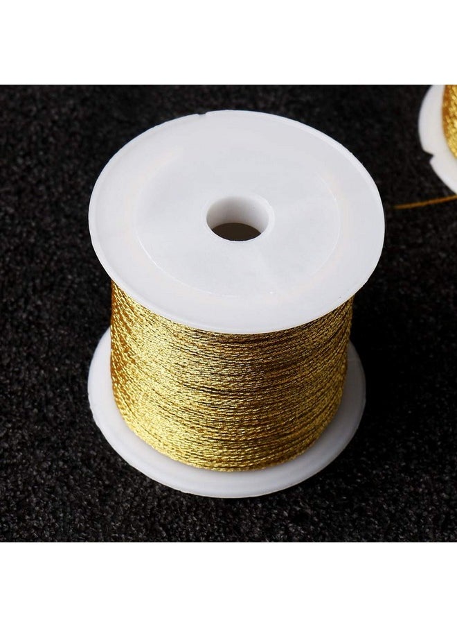 218 Yards/656 Feet Metallic Cord Gold Twine, 2 Spool Gold Thread String For Bracelet Making Jewelry Making Thread Gold Craft String Tinsel String Craft Making Cord(0.5Mm) - pzsku/Z6CB67F0D58038AE8B83EZ/45/_/1733730420/ab095824-da46-4158-9400-1deb27142b77