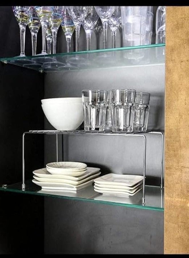 TechSrmaji Stainless Steel Dish Rack for Kitchen, Countertop Rack, Expandable Storage Rack, Anti-Rust Nano Coating Kitchen Countertop Rack, Multipurpose Organizer, Bed Rack (Pack of 2) - Image 2