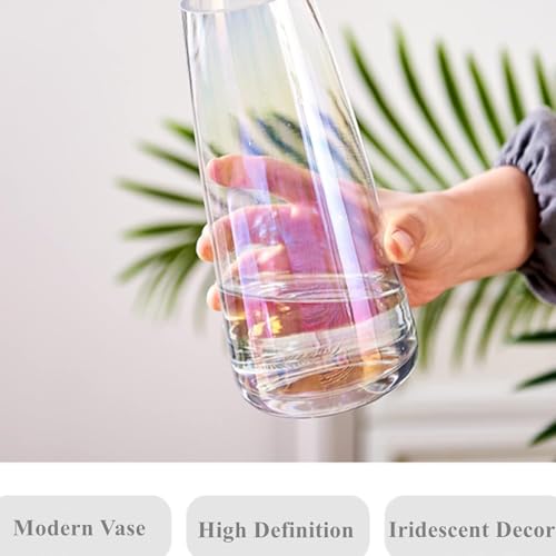 Clovefry 9 Inch Decorative Vases for Flowers | Glass Flower Vase for Living Room | Aesthetic Home Decor | Glass Planter for Living Room Decor, Dining Table, Wedding Decoration (Multicolor) - Image 4