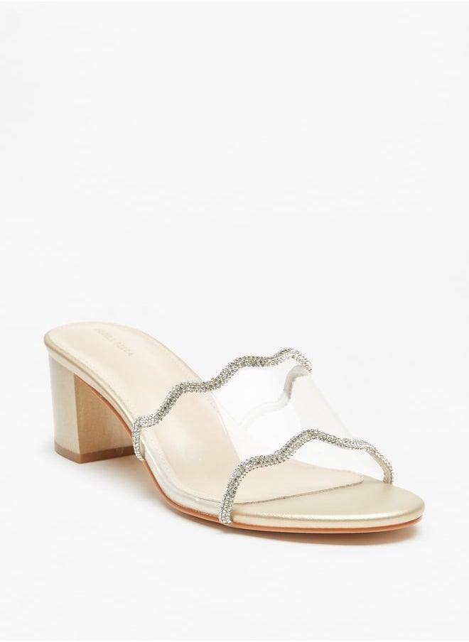 Flora Bella By Shoexpress WomenS Embellished SlipOn Sandals With Block Heels  - Image 3