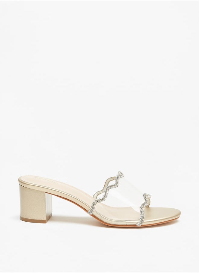 Flora Bella By Shoexpress WomenS Embellished SlipOn Sandals With Block Heels  - Image 1