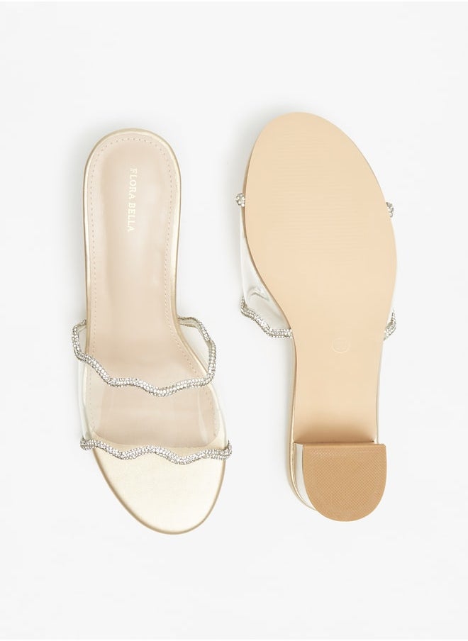 Flora Bella By Shoexpress WomenS Embellished SlipOn Sandals With Block Heels  - Image 4