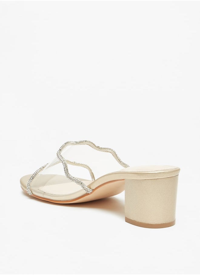 Flora Bella By Shoexpress WomenS Embellished SlipOn Sandals With Block Heels  - Image 2