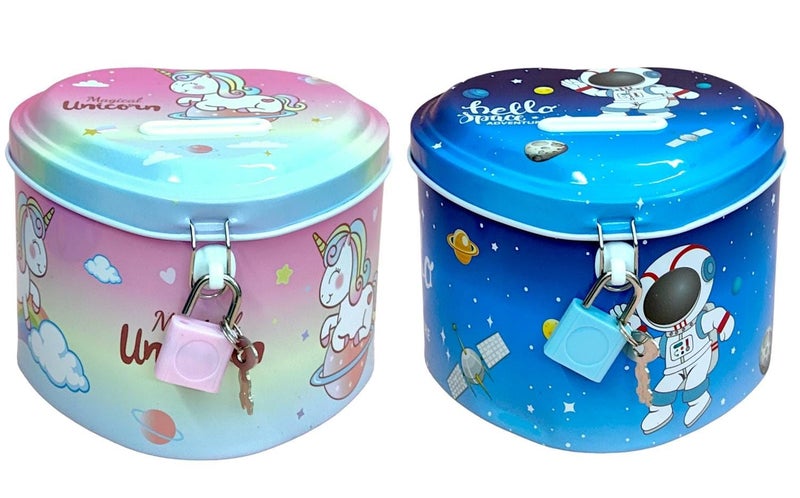 Tera13 TERA 13 Cartoon Money Bank for Kids, Piggy Bank Saving Box (6 pcs) with Lock, Girls and Boys Coin Box, Birthday Return Gifts - Image 2