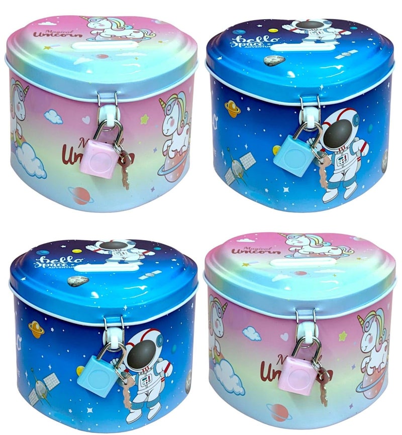 Tera13 TERA 13 Cartoon Money Bank for Kids, Piggy Bank Saving Box (6 pcs) with Lock, Girls and Boys Coin Box, Birthday Return Gifts - Image 5