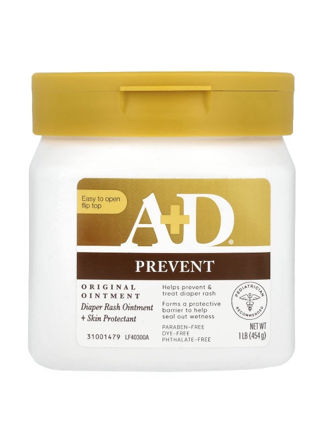 A + D A+D, Original Ointment, Diaper Rash Ointment + Skin Protectant, 1 lb (454 g)  - Image 1