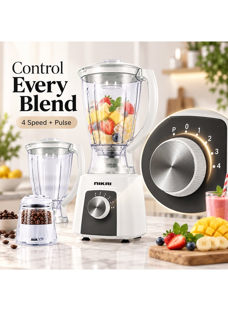 نيكاي خلاط كهربائي 3 في 1 1.5 L 350 W NB1900NA1/ NB2900EB2 أبيض/ شفاف - Image 4