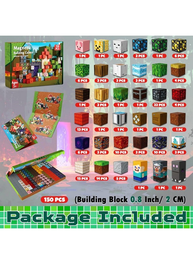 magneverse 150 PCS Magnetic Blocks - Magnetic Building Block for Kids Ages 4-8, Magnet Blocks Sets for Stacking, Magnet Cubes Building Toys for Boys Girls Ages 3 4 5 6 7 8-12 Birthday Gift  - Image 2