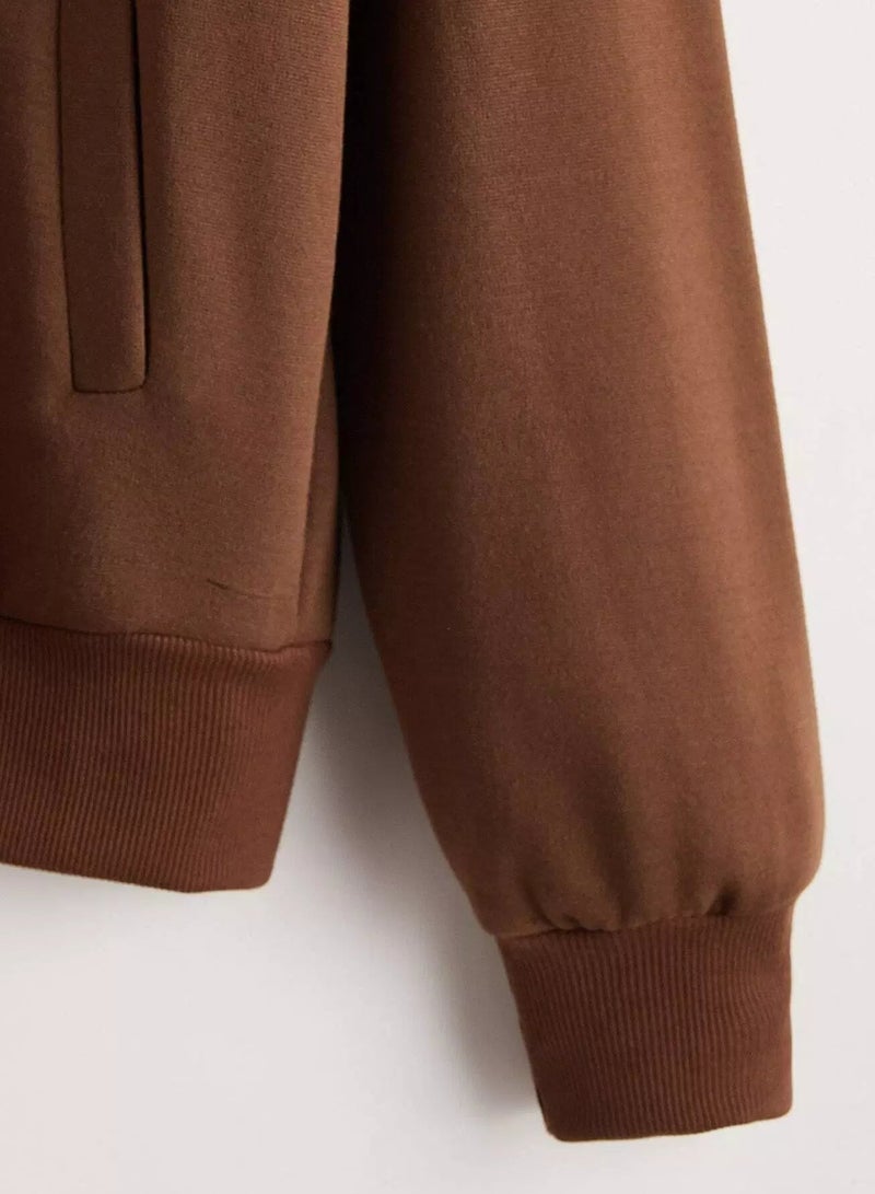 هودي بسحاب وربطة عنق منسدلة الكتف - Image 3