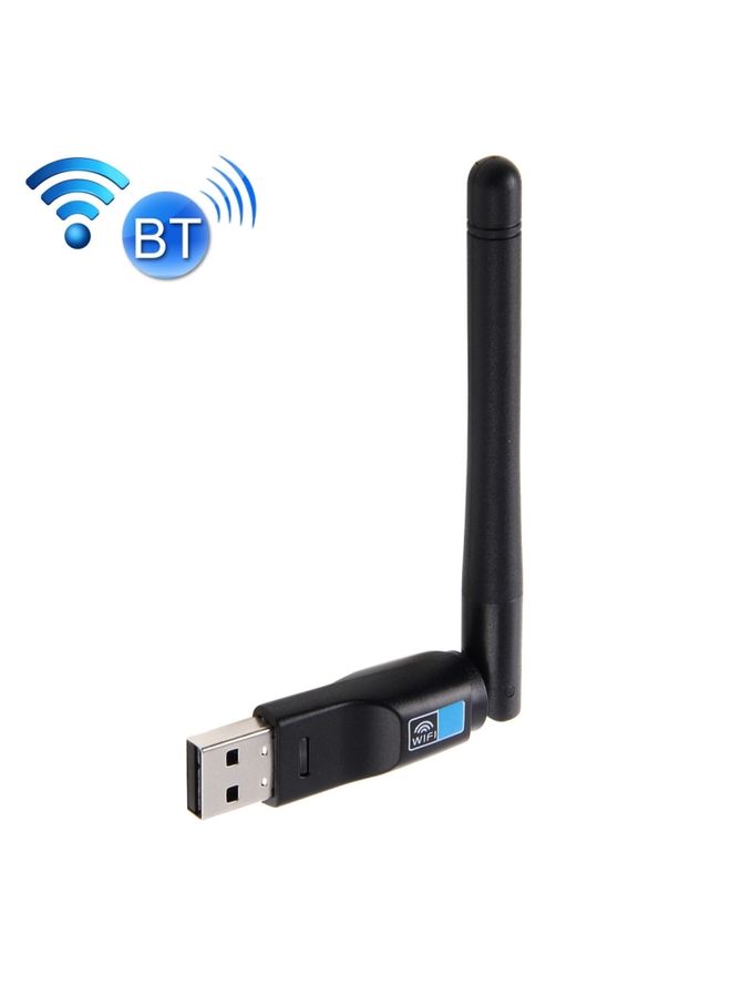 BURAQ 2 in 1 Bluetooth 4.0 + 150Mbps 2.4GHz USB WiFi Wireless Adapter with 2D1 External Antenna  - Image 1