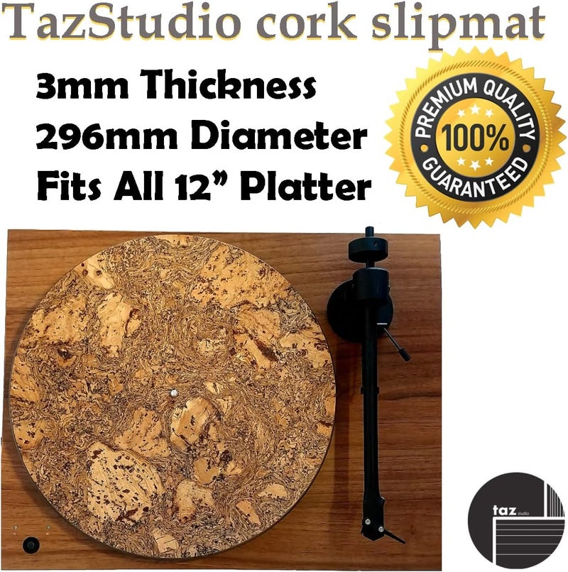 Taz Studio Premium slipmat- Cork Turntable Mat for Better Sound Support on Vinyl LP Record Player- Decorative Specially Designed Cork [3mm Thick] Original Art Design-m4- Special - Image 3