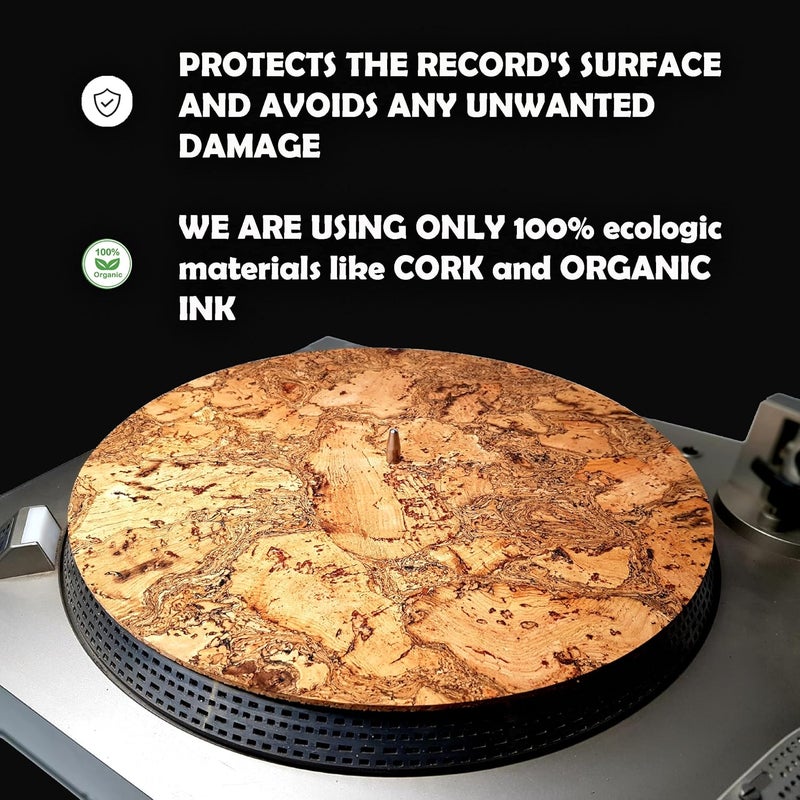 Taz Studio Premium slipmat- Cork Turntable Mat for Better Sound Support on Vinyl LP Record Player- Decorative Specially Designed Cork [3mm Thick] Original Art Design-m4- Special - Image 4