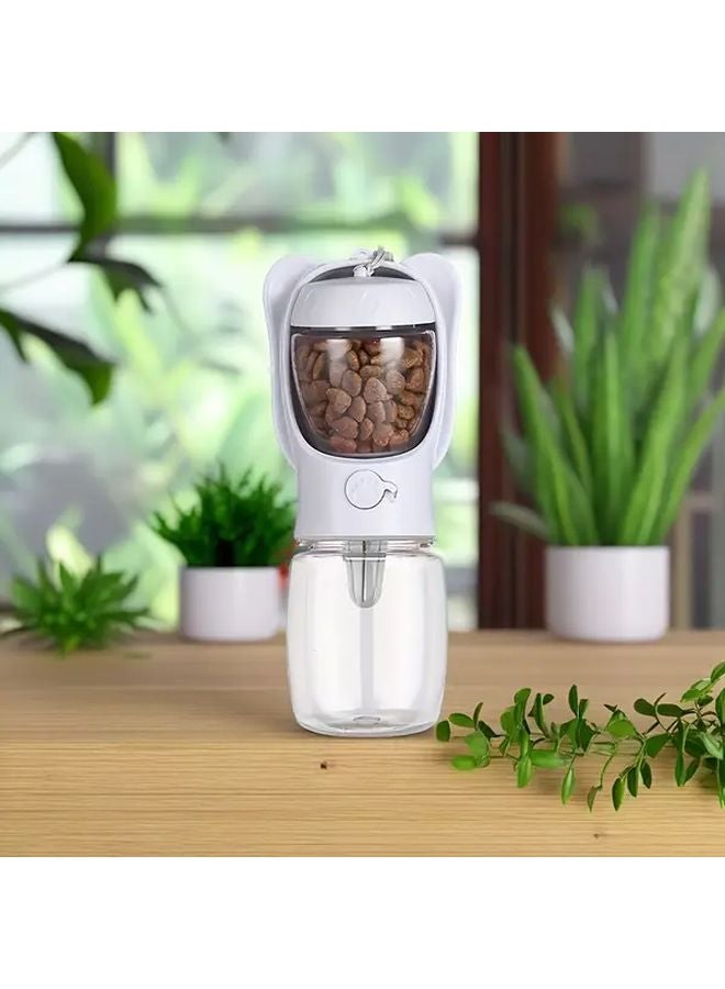 وعاء ماء محمول للحيوانات الأليفة 350 مل أبيض للكلاب والقطط للمشي الخارجي والتخييم والسفر - Image 1