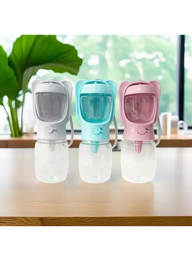 وعاء ماء محمول للحيوانات الأليفة 350 مل أبيض للكلاب والقطط للمشي الخارجي والتخييم والسفر - Image 5