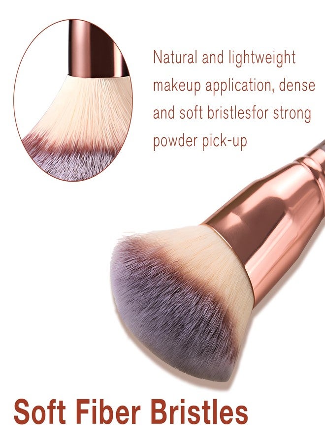 Jaasuee Double-Ended Foundation Makeup Brush, Angled/Round Top for Liquid, Powder & Cream Blending (Brown), champagne gold - Image 4