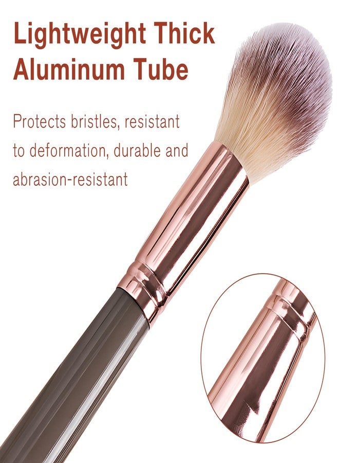 Jaasuee Double-Ended Foundation Makeup Brush, Angled/Round Top for Liquid, Powder & Cream Blending (Brown), champagne gold - Image 5