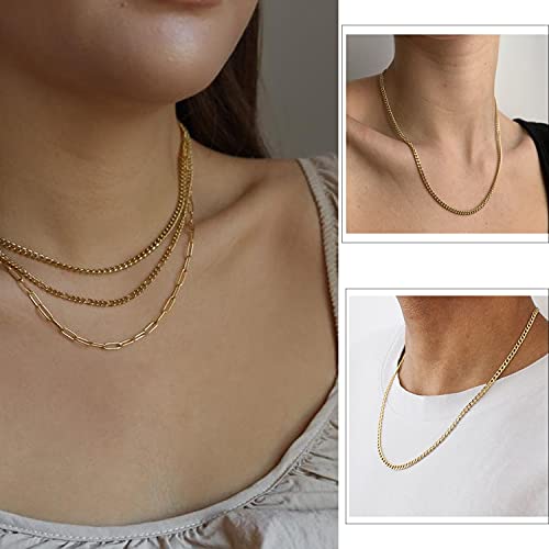 ALEXCRAFT 33FT Gold Plated Chains for Jewelry Making 2mm Thin Gold Chain with 50PCS Open Jump Rings 20PCS Lobster Clasps, 14k Gold Plated Curb Bulk for Necklace Making Jewelry Craft - Image 3