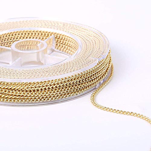 ALEXCRAFT 33FT Gold Plated Chains for Jewelry Making 2mm Thin Gold Chain with 50PCS Open Jump Rings 20PCS Lobster Clasps, 14k Gold Plated Curb Bulk for Necklace Making Jewelry Craft - Image 4