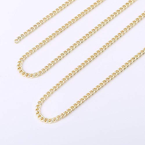 ALEXCRAFT 33FT Gold Plated Chains for Jewelry Making 2mm Thin Gold Chain with 50PCS Open Jump Rings 20PCS Lobster Clasps, 14k Gold Plated Curb Bulk for Necklace Making Jewelry Craft - Image 5