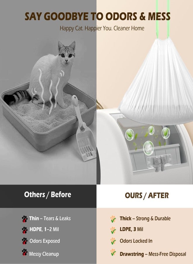 YEAHGO Automatic Cat Litter Box Liners Bags Compatible with MeoWant-SC01 & MeoWant-SC02, Self-Cleaning Kitty Litter Liners Bags, Heavy-Duty Thick Drawstring Replacement Liner Bag 18" x 12.6" (30 PCS) - Image 5