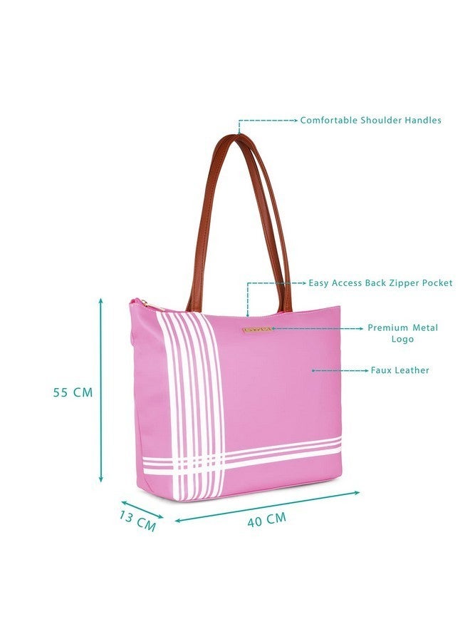 Caprese Womens Buddy T Large Soft Pink Shoulder Tote - Image 2