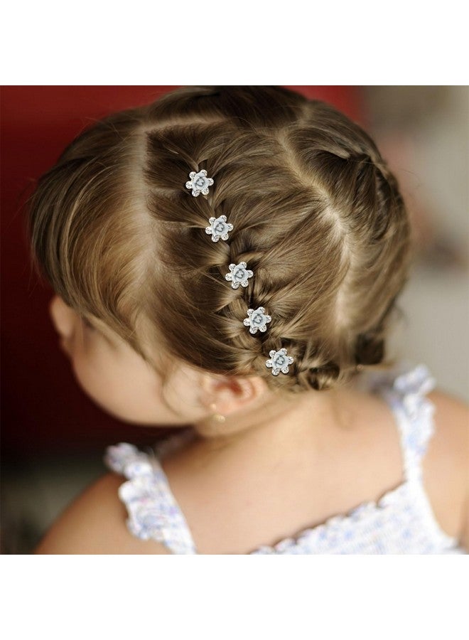 YISSION 20Pcs Mini White Flower Hair Clips Cute Rhinestone Hair Pins Small Decorative Hair Clips Wedding Hair Barrettes Red Flower Hair Clips Bridal Hair Accessories for Girls Women - Image 5