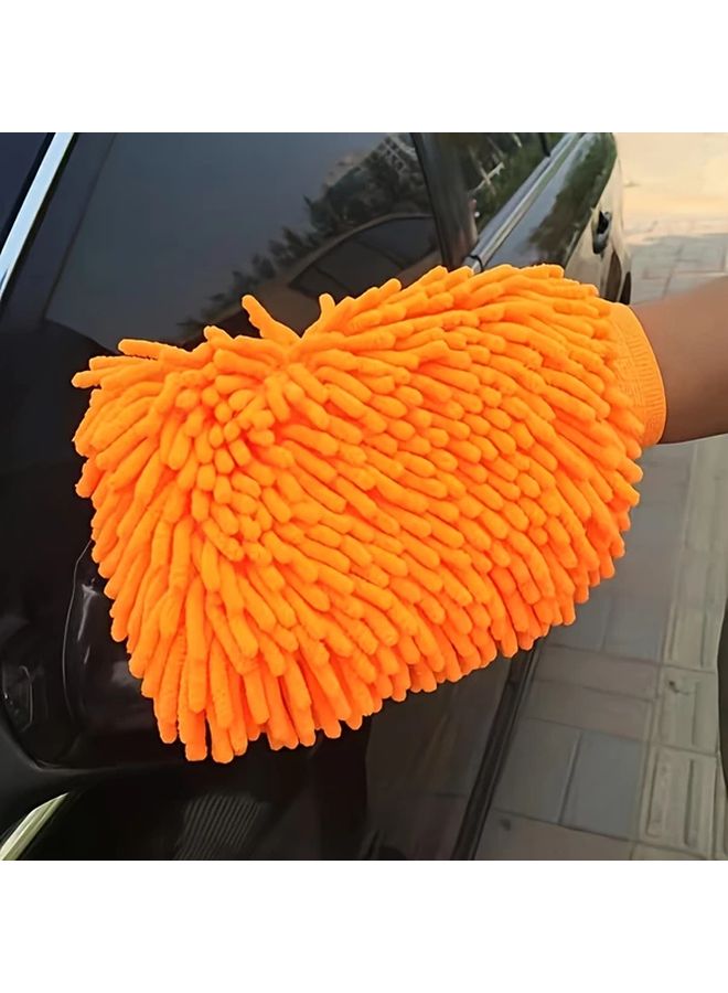 Blue Microfiber Cleaning Gloves Super Soft Absorbent Traceless For Car Boat Home - Image 5