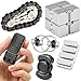 Otoolling 6 Pcs Adult Metal Fidget Toys Set Cool Gadgets for Stress Relief Hand Spinner Slider Clicker Gear Chain Finger Spinner Bike Chain Infinite Cube and Card Pusher Men Office Desk Toy Quiet - Image 2