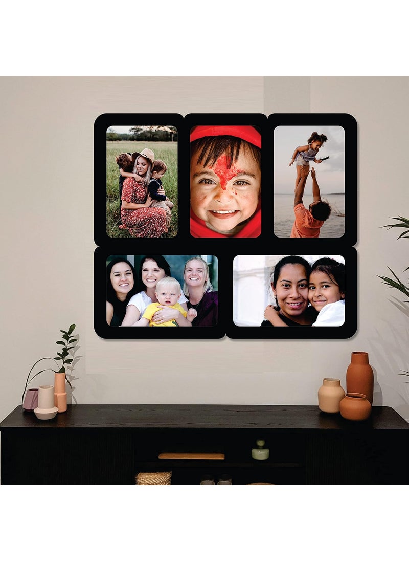 Creative Arts n Frames Creative Arts n Frames One Piece Joint less Wooden Multi Picture Collage Photo Frame Home Decor Items Wall Decoration for living room Gift Same5 11x13 inch 5 Photos Picture Frame  - Image 1
