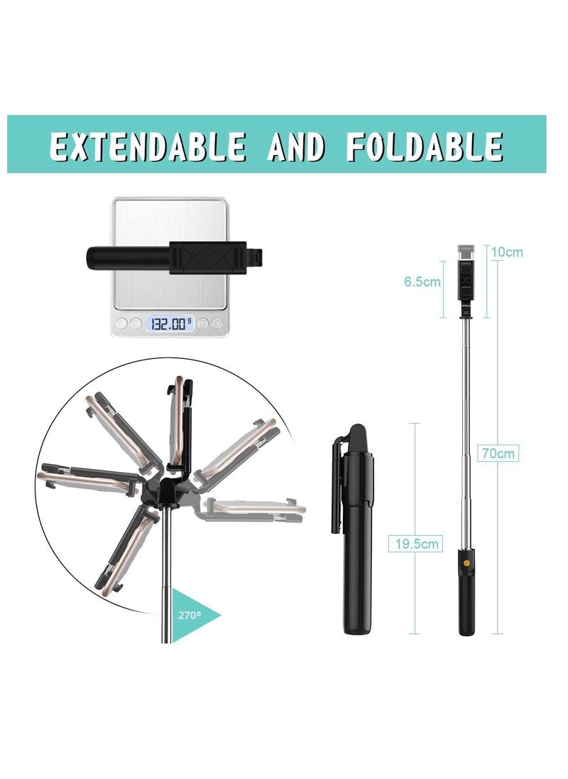 TYCOM - TyCom Selfie Stick, 3 in 1 Extendable Selfie Stick Tripod with Detachable Bluetooth Wireless Remote Phone Holder for iPhone 12/Xs/iPhone 8/iPhone 11/11pro, Galaxy S10/S9 Plus/S8/Note8, LG (P40, White) - Image 1