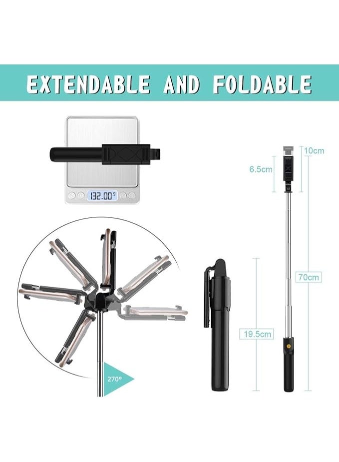 تايكوم عصا سيلفي من TyCom ، حامل ثلاثي القوائم قابل للتمديد لصور السيلفي 3 في 1 مع حامل للهاتف عن بعد لاسلكي بلوتوث قابل للفصل لهواتف iPhone 12 / Xs / iPhone 8 / iPhone 11 / 11pro ، Galaxy S10 / S9 Plus / S8 - Image 5