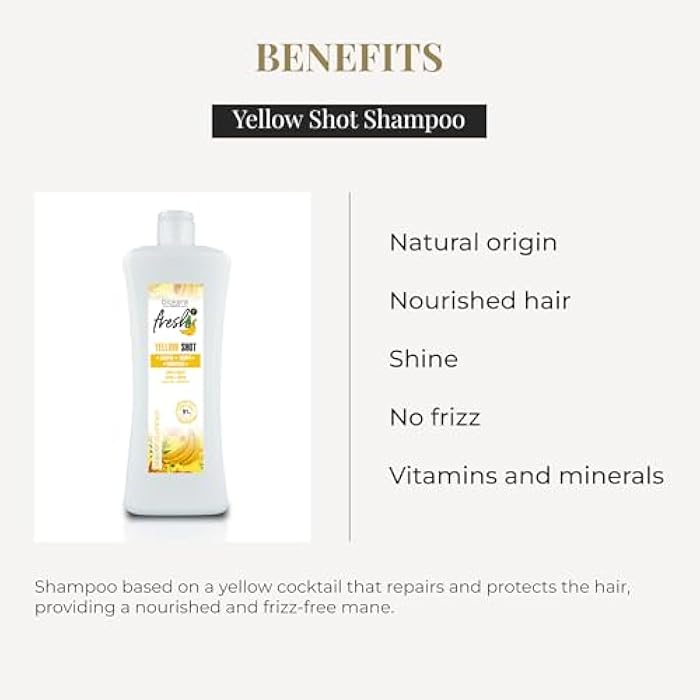 SALERM - Repair Shampoo Yellow Shot - Biokera Fresh - 1000 ml - Repairs and Protects - For Shiny, Frizz-Free Hair - Sulfate-Free and Paraben-Free Shampoo - Image 3